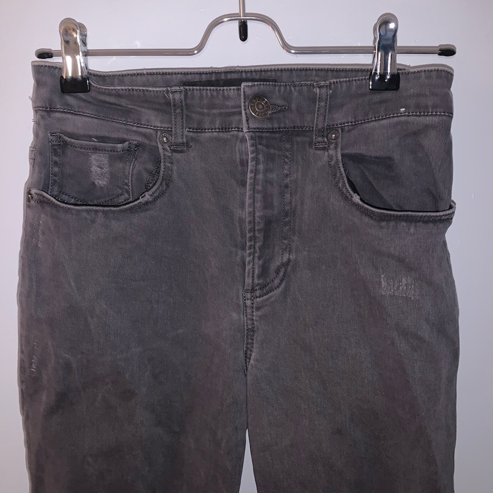 Express ankle length grey ripped pants